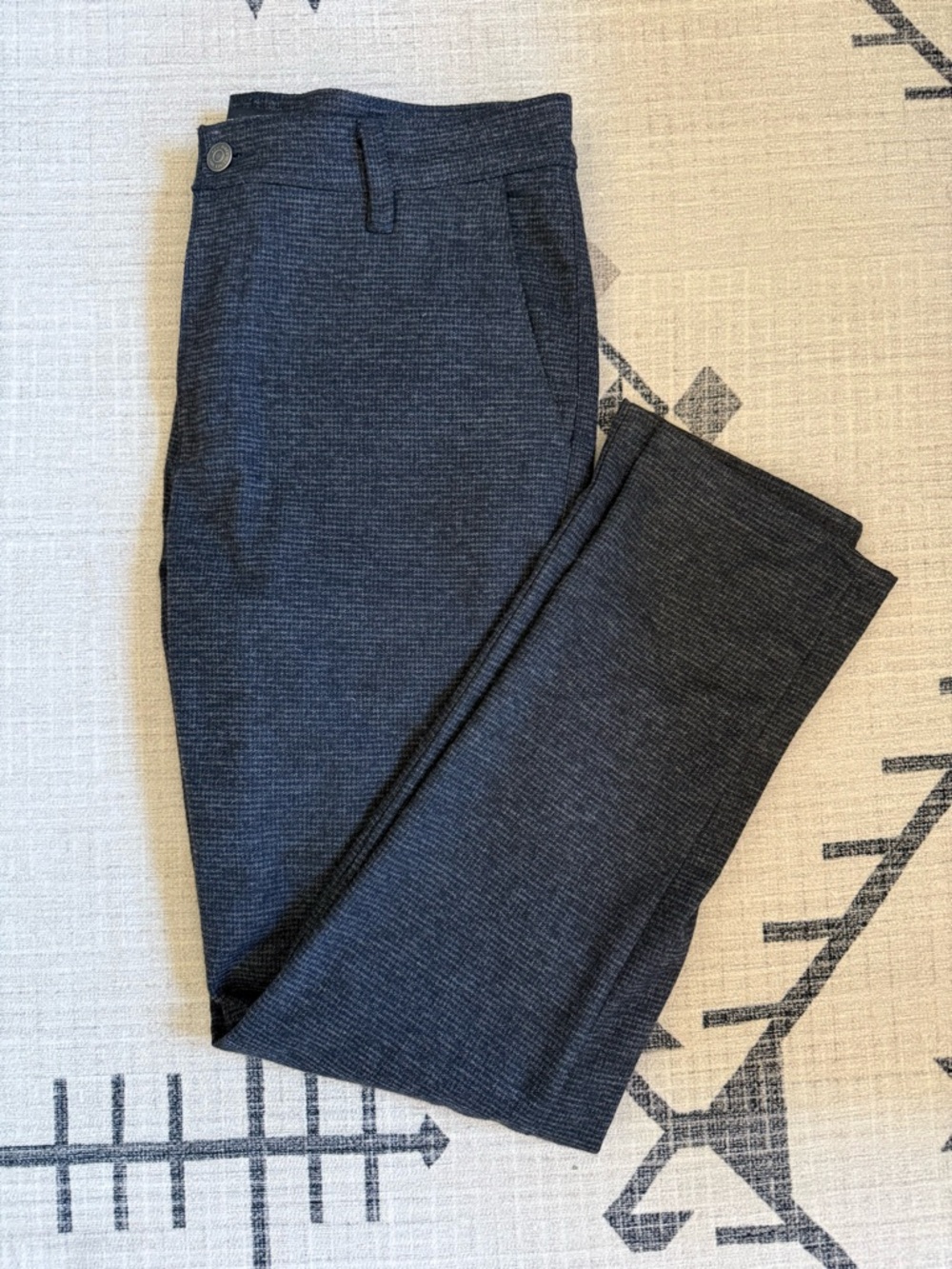 Mavi Dark Blue-Gray Textured Pants / Slacks Slim Leg 35x32
